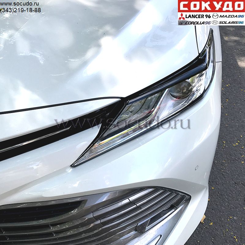 Реснички на фары Toyota Camry V70 2017-> комп 2 шт.